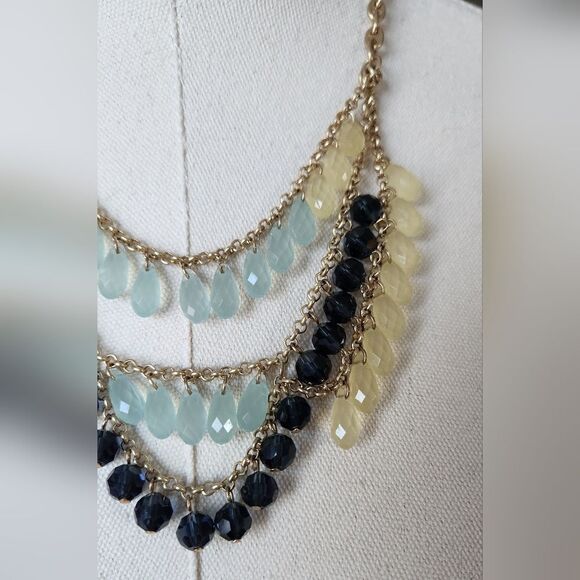 NWOT Lia Sophia "Refresh" Glasd & Resin Beaded Necklace - Picture 6 of 11